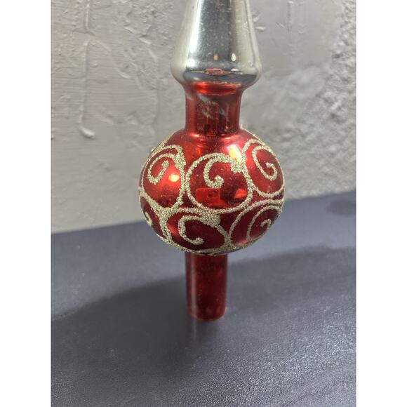 Vtg Franke Sons Co. Red & Gold Christmas Tree Top Ornament Topper - Picture 4 of 5